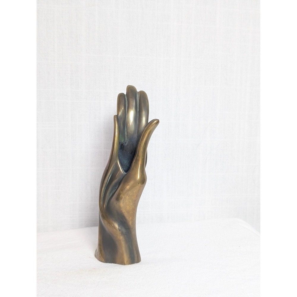 Vintage 1979 Bob Bennett Signed Bronze Hand Sculpture Bud Vase Modernist Art - Picture 13 of 14